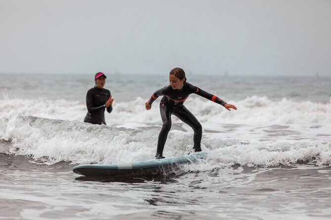 Beginner Surf Lessons At Stinson Beach - In the water: paddling, stand-up coaching, and wave selection