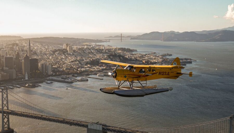 San Francisco: Seaplane Flight with Champagne - The flight path: Golden Gate Bridge first, then the Pacific edge
