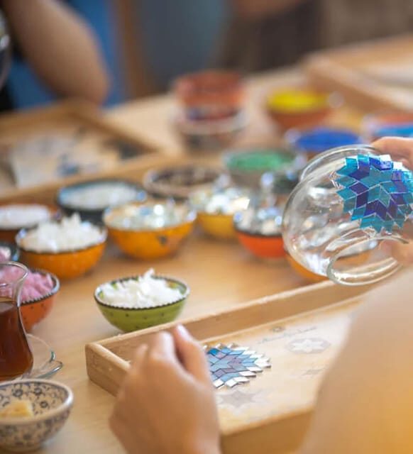San Francisco: Turkish Mosaic Lamp Workshop - LED bulb, assembly, and the optional wireless base conversation
