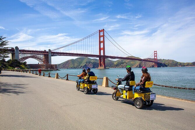 Wharf to Golden Gate Bridge - GoRide Electric Scooter Rentals - Scooter Choices: Fat Tire vs E-Trike for Couples and Families